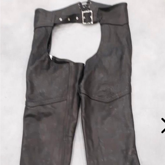 Kerr Men’s Leather Motorcycle Chaps - Picture 4 of 16